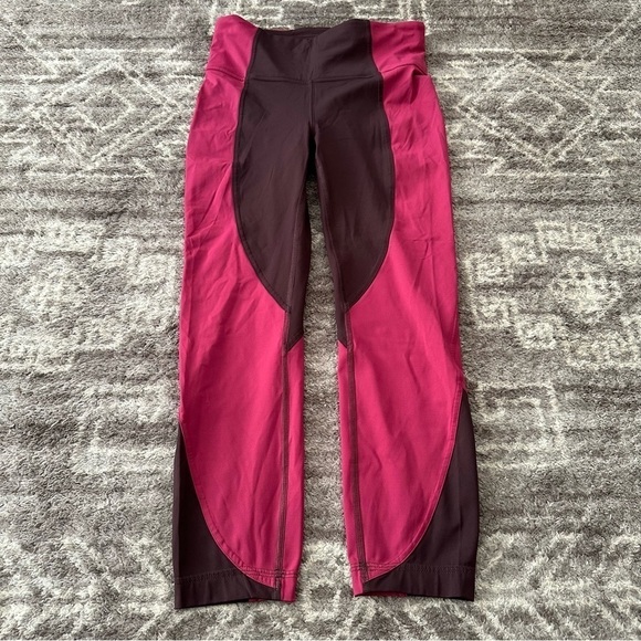 Lululemon Wake & Train 22” Crop Tight Black Satin Star Ruby - Picture 2 of 12